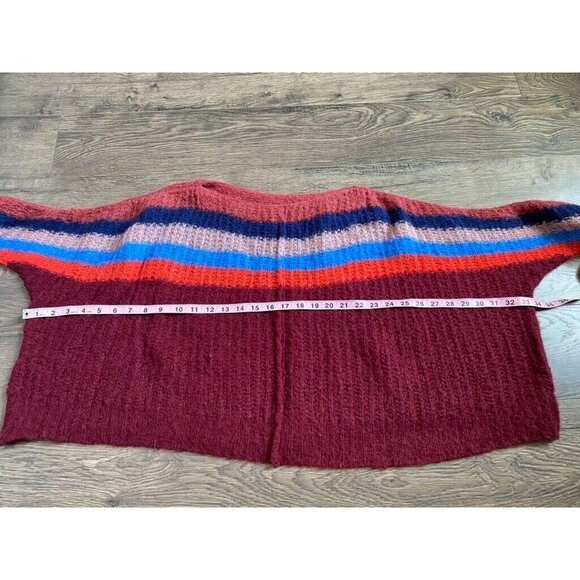EUC Womens Free People See The Rainbow Sweater In Wine size S - Picture 5 of 7